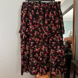 Draper James Floral Black Skirt